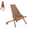 image:imageVINGLI The Wooden Slat Patio Chair Features a Foldable Design and is Suitable for Use as a Lounge Chair in Living Rooms Balconies and Gardens2 Pack1 Pack