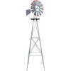 image:imageVINGLI Upgrade 8FT Ornamental Windmill Backyard Garden Decoration Weather Vane Heavy Duty Metal Wind Mill w 4 Legs Design GreyLight Grey