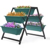 image:imageVINGLI Vertical Garden Planter Raised Garden Beds Outdoor with Drainage System for Vegetables Flowers Herbs Sturdy Planters for Outdoor Plants Green 396 X 256 X 307 Inch