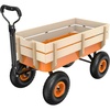 image:imageVINGLI Wagon Cart Steel Frame and Wood Coated Railing 330lbs All Terrain Wagon 92in Tires for Garden and Outdoor OrangeOrange