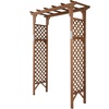 image:imageVINGLI Wood Garden Arbor 85in Wedding Arch Garden Trellis for Plant Climbing Pergola for Garden Backyard Lawn Dark Brown