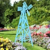image:imageVINGLI Wood Wind Spinner Sturdy CrossBraced Windmill for All Weather Outdoor Wind Mill for Garden Patio Lawn Decoration BlueBlue