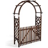 image:imageVINGLI Wooden Garden Arbor Heavy Duty Outdoor Garden Trellis with Gate for Ceremony Wood Trellis Garden Arch Pergola for Plant Climbing Patio Lawn Wedding with Gatewith Gate
