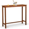 image:imageVINGLI Wooden Outdoor Bar Table Wood Patio Counter Height Table WeatherResistant Patio Pub Table for Garden Balcony Poolside Backyard Indoor Use Brown 45Brown