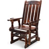 image:imageVINGLI Wooden Patio Glider Heavy Duty 800 LBS Outdoor Glider with Cup Holders 4 FT Wooden Glider Bench with High Backrest for Garden Yard Patio BlackRustic