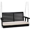 image:imageVINGLI Wooden Porch Swing Heavy Duty 880 LBS Hanging Patio Bench with Extra Cushion for Lawn Garden Courtyard Brown 5 feetBlack