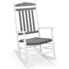 image:imageVINGLI Wooden Rocking Chair Outdoor Set of 2 Patio Rockers with High Back Support 450 LBS Rocking Chairs for Porch Patio Balcony Garden Yard White 2 PCSWhitegrey
