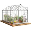 image:imageVingli Greenhouse for Outdoors Polycarbonate Heavy Duty Green House with Roof Vents for Winter Aluminum Tunnel Large Walkin Greenhouse for Outside Garden Backyard Easy Setup 6x8 FT Black6x10 FT Siliver