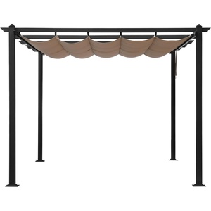 image:imageVINGLI 10x 13 Outdoor Pergola With Retractable Canopy and Adjustable Roof for Deck Porch Garden Yard Khaki10x13Khaki
