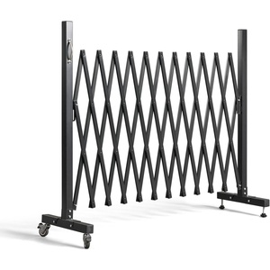 image:imageVINGLI 115ft Expandable Garden Fence with Casters Aluminum Retractable Barricade Gate Adjustable Safety Gate Pet Barrier for Patio Garage Driveway Crowd Control BrownBlack
