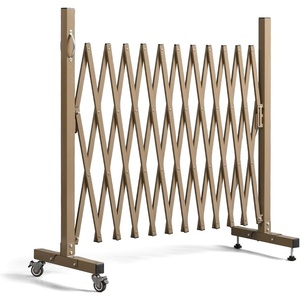 image:imageVINGLI 115ft Expandable Garden Fence with Casters Aluminum Retractable Barricade Gate Adjustable Safety Gate Pet Barrier for Patio Garage Driveway Crowd Control BrownBrown