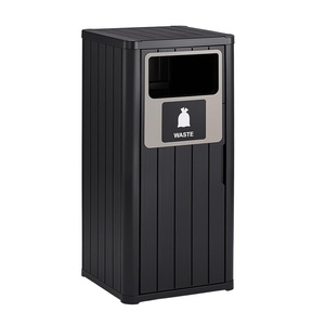image:imageVINGLI 21 Gallon Outdoor Trash Can with Front Throw Opening Black PP Resin Garbage Bin with Access Door for Easy Bag Change Waterproof Patio Waste Container for Backyard Deck Porch Garden21 gallon