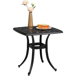 image:imageVINGLI 22 Cast Aluminum Outdoor Side Table All Weather Patio Side Table Outdoor End Table for Patio Porch Deck Garden SquareBlack