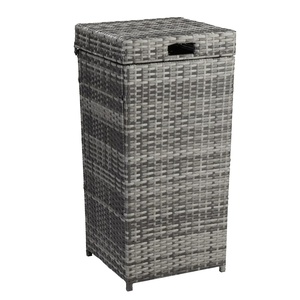 image:imageVINGLI 27 Gallon Outdoor Trash Can Outdoor Dustbin with Convenient Lid for Patio Garden Yard Outdoor Kitchen Browan with GradientGrey