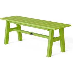 image:imageVINGLI 47 Outdoor HDPE Bench Weatherproof Garden Bench wMetal Legs Poly Lumber Porch Benches 660 LBS Capacity Outdoor Backless Patio Benches for Entryway Deck BlackGreen