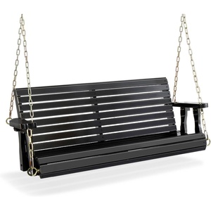image:imageVINGLI 5 FT Patio Wooden Porch Swing for Outdoors Heavy Duty 880 LBS Swing Chair Bench with Hanging Chains for Garden amp Courtyard GreenBlack