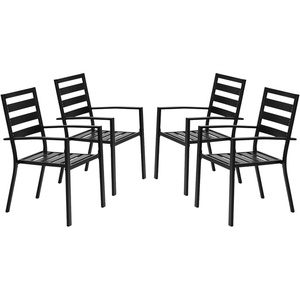 image:imageVINGLI 60 x 38 Rectangle Patio Table for 6 Metal Outdoor Dining Table with Umbrella Hole AllWeather Steel Patio Dining Table Outdoor Table for Lawn Garden Backyard Black L60 xW384 Chairs