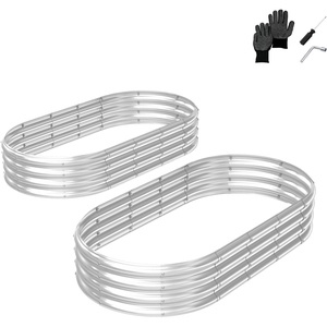 image:imageVINGLI 6x3x1ft Raised Garden Beds 2 Packs Galvanized Planters for Outdoor Plants Planter Boxes Outdoor for Vegetables Sturdy and Easy Assembly Gardening Beds Silver 6x3x1ft6x3x1ft