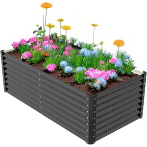 image:imageVINGLI 6x3x2ft Raised Garden Bed Large Planter Garden Boxes Outdoor Planter Raised Beds Kit for Gardening for Vegetables Flowers Herbs BlackBlack