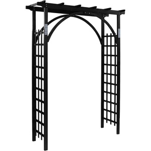 image:imageVINGLI 85in Wooden Arbor Wedding Arch for Ceremony Wood Trellis for Plant Climbing Christmas Decor Pergola for Garden Backyard Lawn BlackBlack