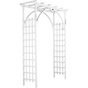 image:imageVINGLI 85in Wooden Arbor Wedding Arch for Ceremony Wood Trellis for Plant Climbing Christmas Decor Pergola for Garden Backyard Lawn BlackWhite