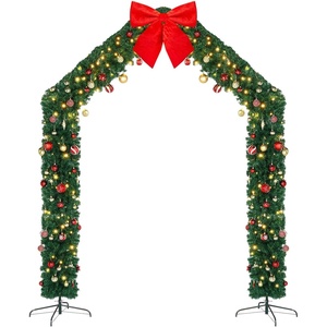 image:imageVINGLI 8FT Christmas Archway Lighted Holiday Arch Decor with 350 LED Lights amp 1650 Branch Tips Flat Top PVC Arch for Outdoor Garden Arch Party Wedding amp Holiday DecorGreenRooftop