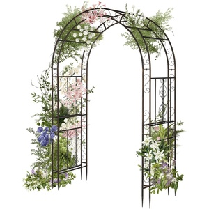 image:imageVINGLI Garden Arbor Arch Archway for Wedding Ceremony Party Steel Garden Trellis for Plant Climbing Christmas Garden Decorations Pergola for Garden Backyard Lawn Black 522x228x839inBronze