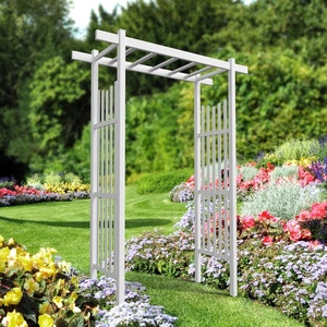 image:imageVINGLI Garden Arbor PVC Wedding Arch for Ceremony Party Garden Trellis for Climbing Plants Outdoor Arch Backdrop Stand for Garden Backyard Lawn Wedding BlackWhite