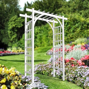 image:imageVINGLI Garden Arbor PVC Wedding Arch for Ceremony Party Garden Trellis for Climbing Plants Outdoor Arch Backdrop Stand for Garden Backyard Wedding Lawn BlackWhite