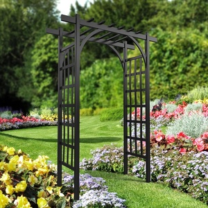 image:imageVINGLI Garden Arbor PVC Wedding Arch for Ceremony Party Garden Trellis for Climbing Plants Outdoor Arch Backdrop Stand for Garden Backyard Wedding Lawn BlackBlack