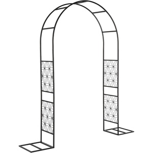 image:imageVINGLI Garden Arch Trellis 76ft Arch Trellis for Climbing Plants Metal Garden Arbor with Flat Base Design for Outdoor amp Indoor Lawn Wooden Floor Concrete HeartShaped Olive GreenFlowershaped  Black