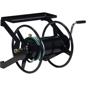 image:imageVINGLI Garden Hose Reel Wall Mount Water Hose Reel for Garden Outside with Heavy Duty Space Saving Rolling Design Metal 175FT Capacity for 34 Hose for Outdoor Use BlackBlack
