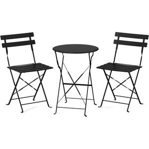 image:imageVINGLI Outdoor Folding Bistro Table and Chairs Set of 2 3Piece Bistro Set with Premium Steel Frame and Comfortable Cushions for Patio Balcony Garden Porch Yard YellowBlack