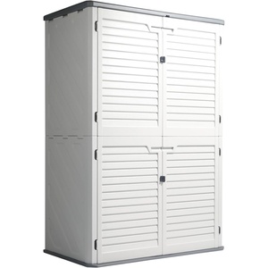 image:imageVINGLI Outdoor Horizontal Storage Shed Waterproof with 34 Cubic Feet Storage Space 50 x 29 x 41 Patio Storage Cabinets for Garbage Cans Bike Tools Deck Box for Yard Porch Garden White59 Cuft