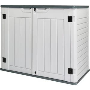 image:imageVINGLI Outdoor Horizontal Storage Shed Waterproof with 34 Cubic Feet Storage Space 50 x 29 x 41 Patio Storage Cabinets for Garbage Cans Bike Tools Deck Box for Yard Porch Garden White35 Cuft