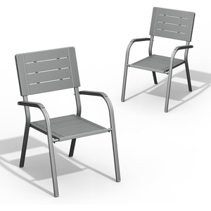 image:imageVINGLI Outdoor Patio Dining Set5 Piece Square Table Patio Furniture SetHDPE AllWeather Material Outdoor Dining Table and Chair for Garden Backyard PoolsideGreyGrey
