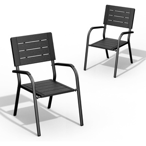 image:imageVINGLI Outdoor Patio Dining Set5 Piece Square Table Patio Furniture SetHDPE AllWeather Material Outdoor Dining Table and Chair for Garden Backyard PoolsideGreyBlack