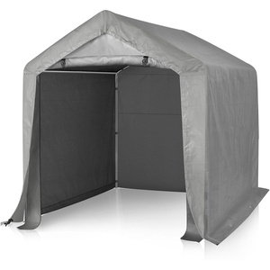 image:imageVINGLI Outdoor Portable Storage Shed Heavy Duty Bike Tent with Rollup Zipper Door Waterproof and UV Resistent Carport for Motorcycle Garden Tools and Firewood Gray 8x8x67 FTGray