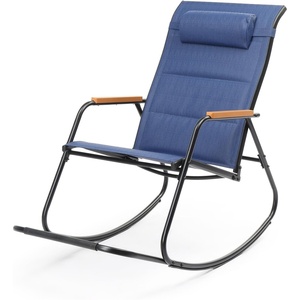 image:imageVINGLI Outdoor Rocking Chair 450lbs Capacity Portable Outdoor Rocker with Footrest Hard Armrests Pillow All Weather Porch Rocker for Garden Living Room Patio Lawn Blue with footrestBlue