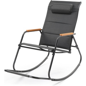 image:imageVINGLI Outdoor Rocking Chair 450lbs Capacity Portable Outdoor Rocker with Footrest Hard Armrests Pillow All Weather Porch Rocker for Garden Living Room Patio Lawn Blue with footrestBlack
