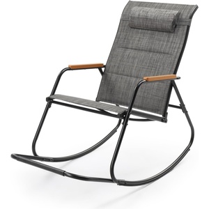image:imageVINGLI Outdoor Rocking Chair 450lbs Capacity Portable Outdoor Rocker with Footrest Hard Armrests Pillow All Weather Porch Rocker for Garden Living Room Patio Lawn Blue with footrestBlackgray