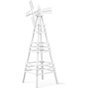 image:imageVINGLI Outdoor Yard Windmill Wooden Wind Spinner for Garden Lawn Yard Patio Decoration White Large
