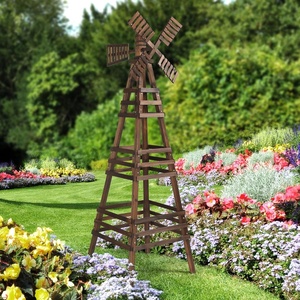 image:imageVINGLI Outdoor Yard Windmill Wooden Wind Spinner for Garden Yard Lawn Patio Decoration Carbonized Wood MediumCarbonized Wood