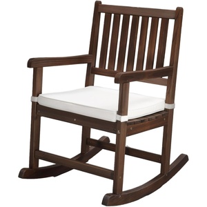 image:imageVINGLI Oversized Rocking Chair Wooden Rocking Chair with High Back Outside Porch Rocking Chair for Patio Yard Garden 550 LBS Teak Rustic 1 PCRustic