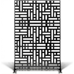 image:imageVINGLI Privacy Fence Panels 72H x 47W Metal Privacy Screen Freestanding Decorative Privacy Panels for Patio Garden Pool Outdoor amp Indoor YShapedRectangular