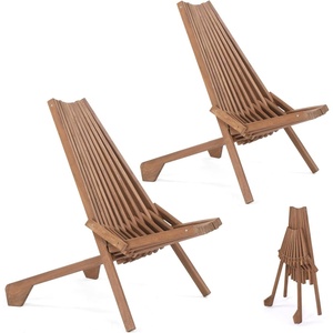 image:imageVINGLI The Wooden Slat Patio Chair Features a Foldable Design and is Suitable for Use as a Lounge Chair in Living Rooms Balconies and Gardens2 Pack2 Pack