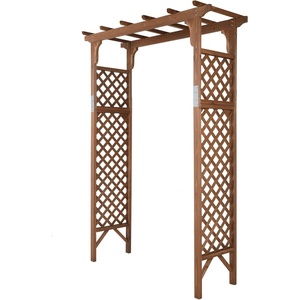 image:imageVINGLI Wood Garden Arbor 85in Wedding Arch Garden Trellis for Plant Climbing Pergola for Garden Backyard Lawn Dark Brown