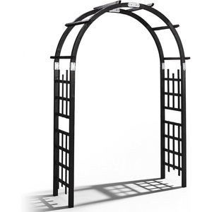 image:imageVINGLI Wooden Garden Arbor Heavy Duty Outdoor Frame Trellis for Ceremony Wood Trellis Garden Arch Pergola for Plant Climbing Patio Lawn Wedding Ceremony BlackBlack