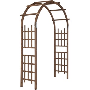 image:imageVINGLI Wooden Garden Arbor Heavy Duty Outdoor Frame Trellis for Ceremony Wood Trellis Garden Arch Pergola for Plant Climbing Patio Lawn Wedding Ceremony Blackbrown