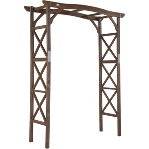 image:imageVINGLI Wooden Garden Arbor Wedding Arch 66ft Arch Backdrop Stand for Ceremony Wood Trellis for Plant Climbing Christmas Decor Pergola for Garden Backyard Lawn